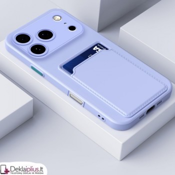 Guminis dėklas su kišenėle - šviesiai violetinis (Apple Iphone 17 Pro Max/18 Pro Max) Guminis dėklas su kišenėle - šviesiai violetinis (Apple Iphone 17 Pro Max/18 Pro Max)